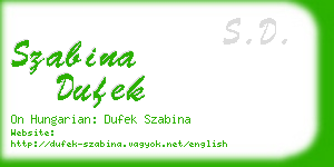 szabina dufek business card